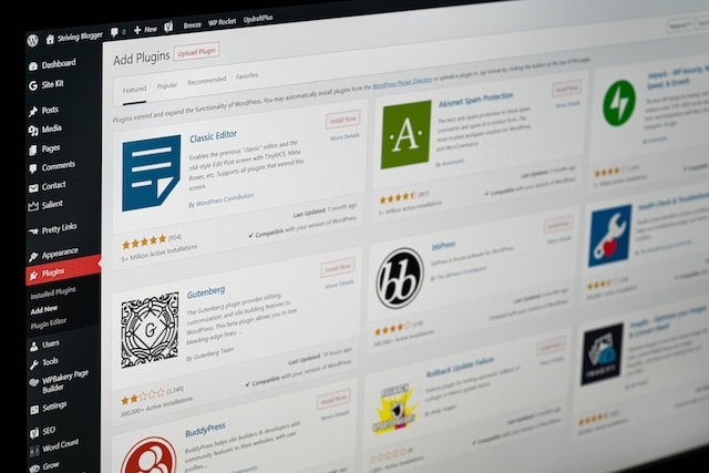 WordPress dashboard image