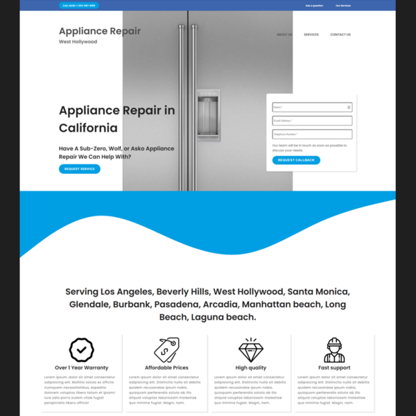 Appliance Repair Landing Page